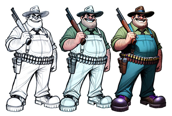 Western themed game character